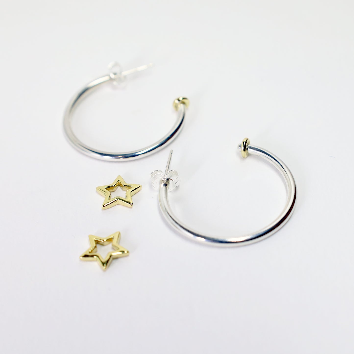 Argollas con Charm Estrella AG + OA