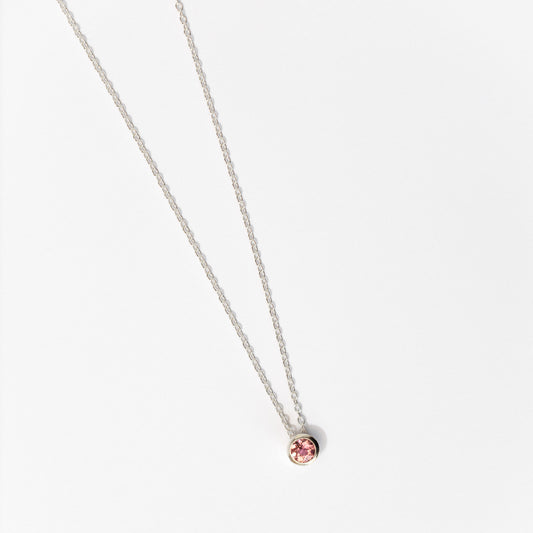 Punto de Luz Turmalina Rosa plata