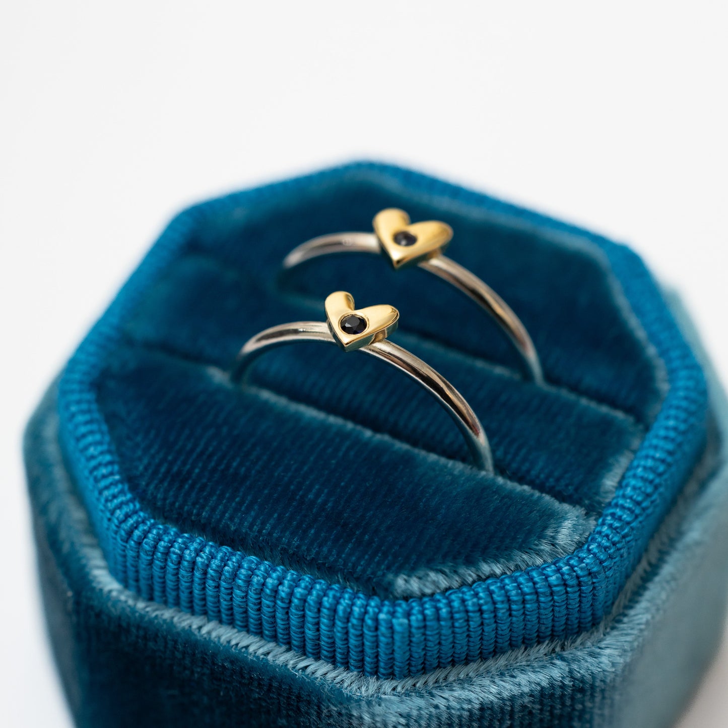 Anillo plata + Mini Corazón OA con Zafiro