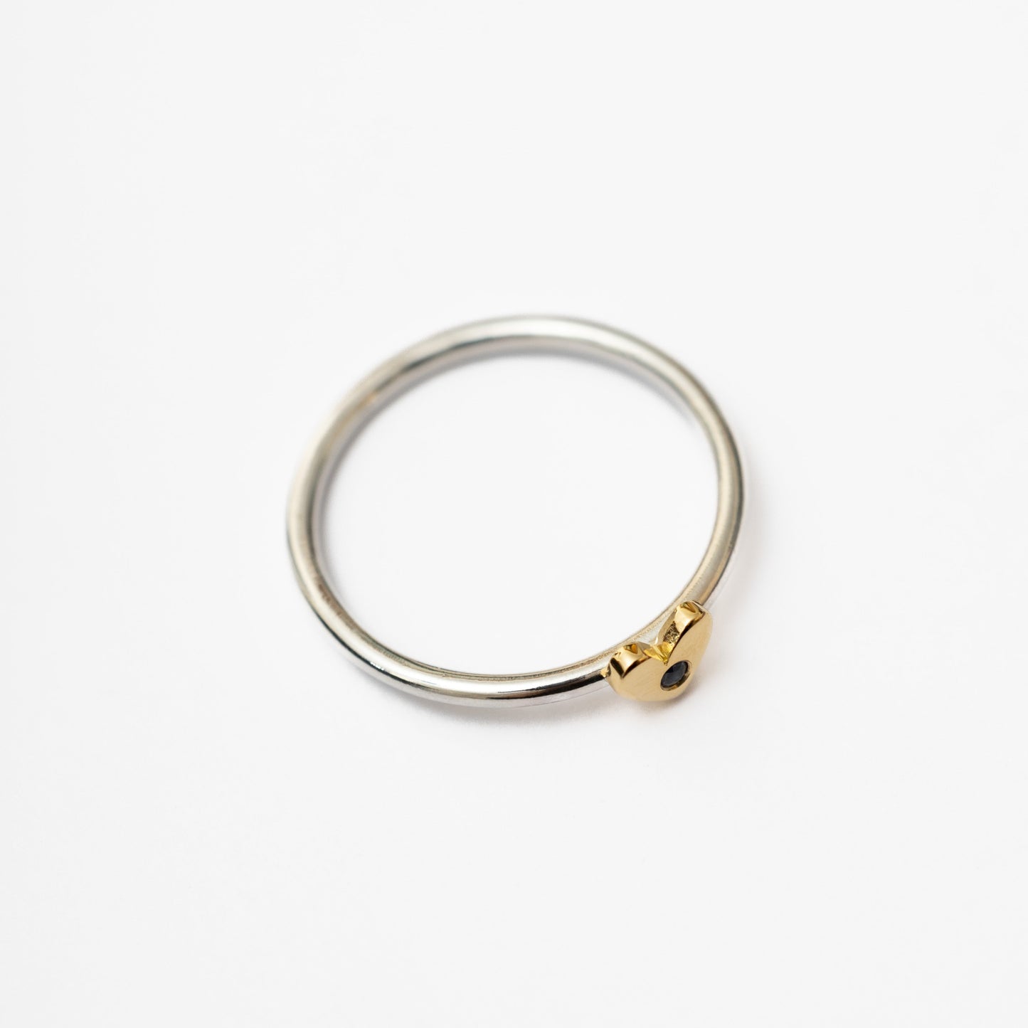 Anillo plata + Mini Corazón OA con Zafiro