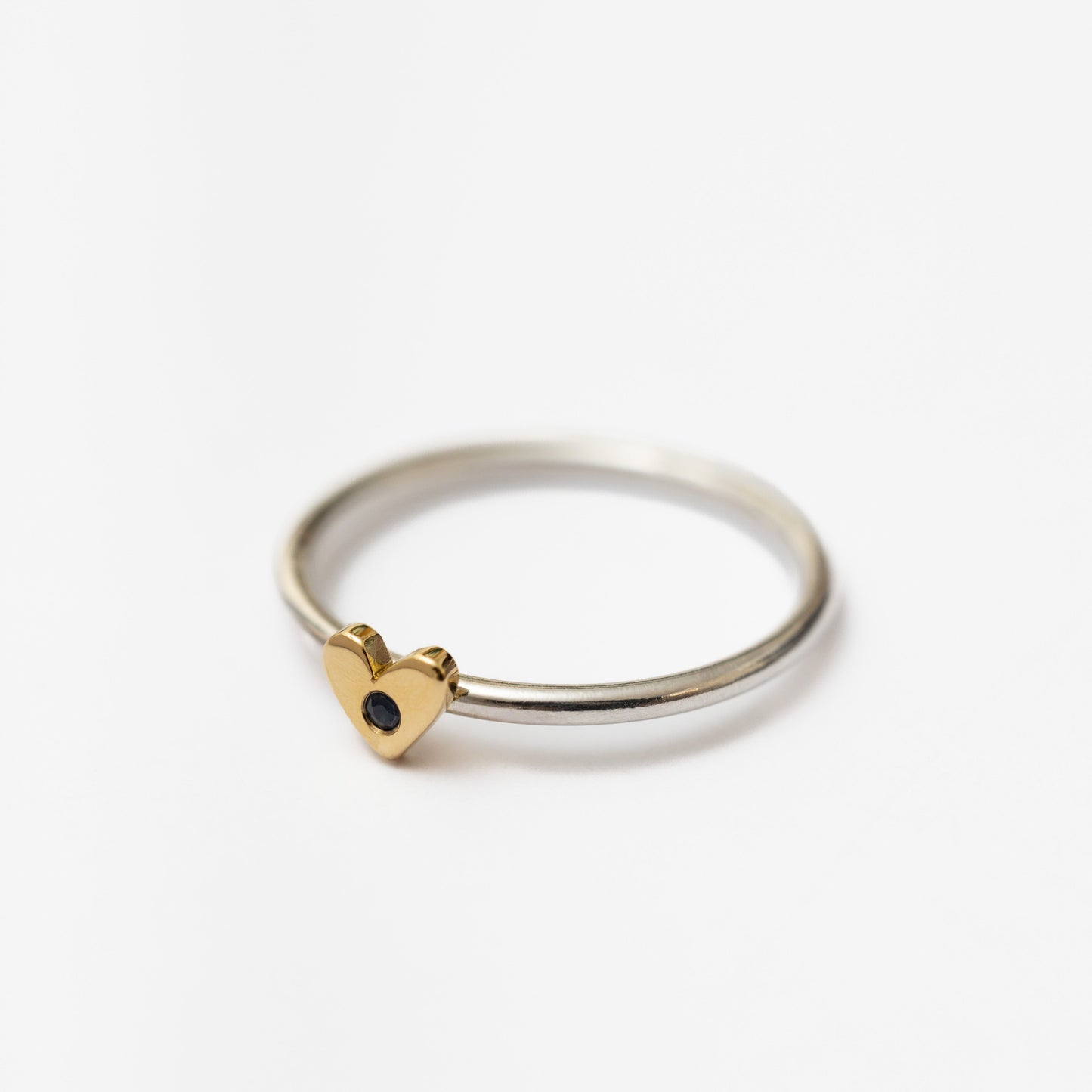 Anillo plata + Mini Corazón OA con Zafiro