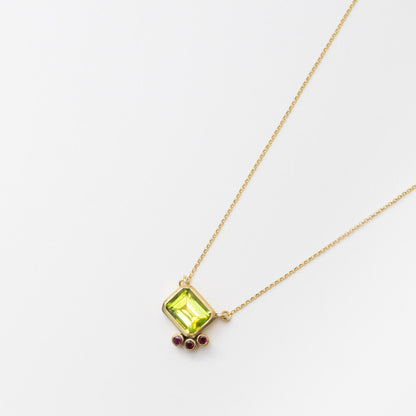 Collar Peridoto + Rubí OA
