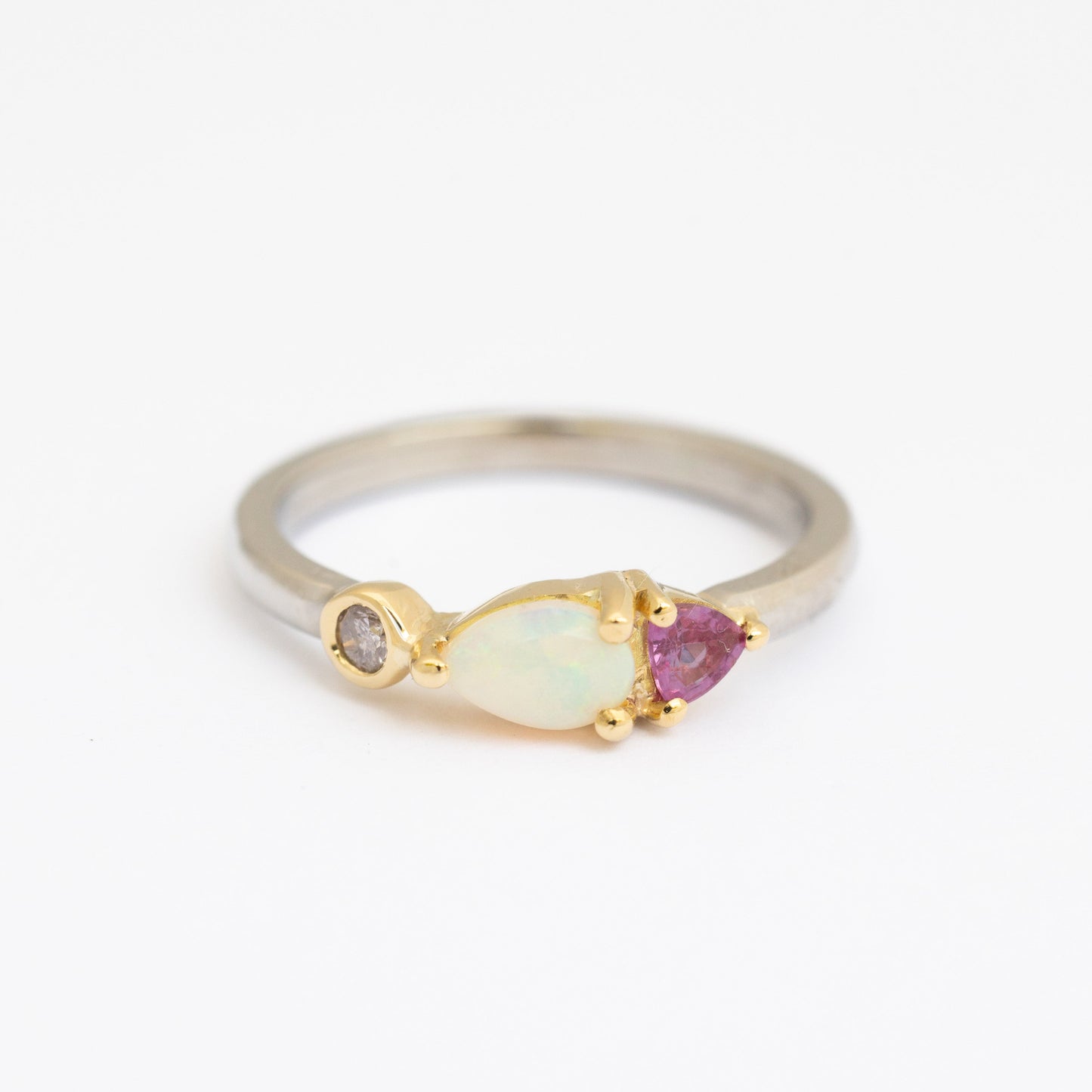 Anillo Multipiedras Rosa Opalo OA + P