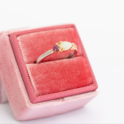 Anillo Multipiedras Rosa Opalo OA + P