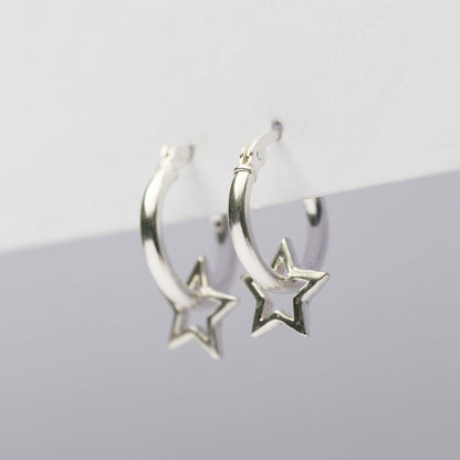 Hoop 20 mm. con Charm Estrella plata