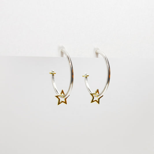 Argollas con Charm Estrella AG + OA
