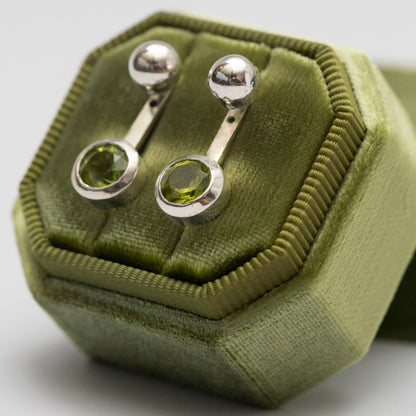 Ear Jackets Peridoto plata