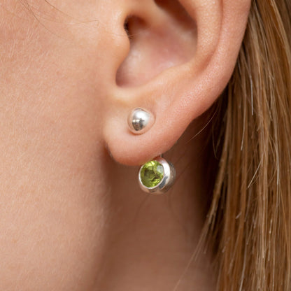 Ear Jackets Peridoto plata