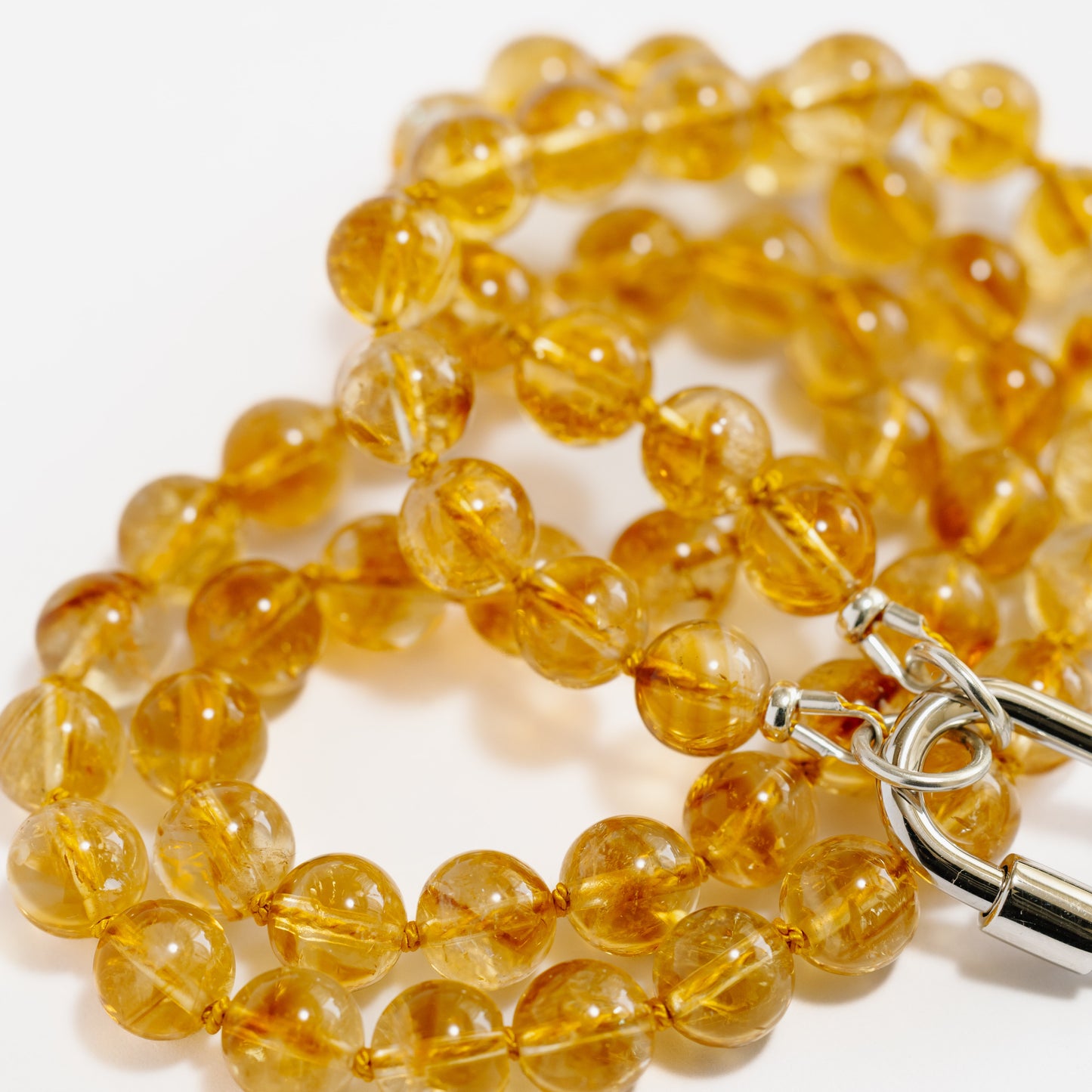 Collar de Topacio citrino + Broche lock plata