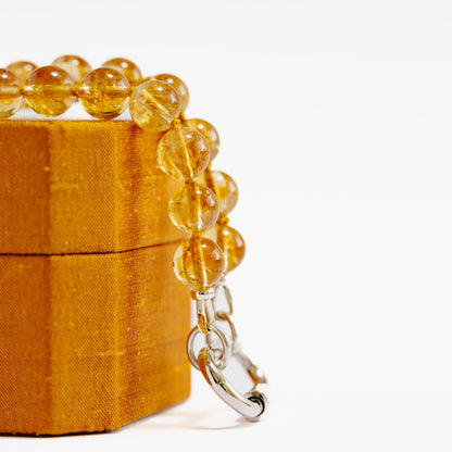 Collar de Topacio citrino + Broche lock plata