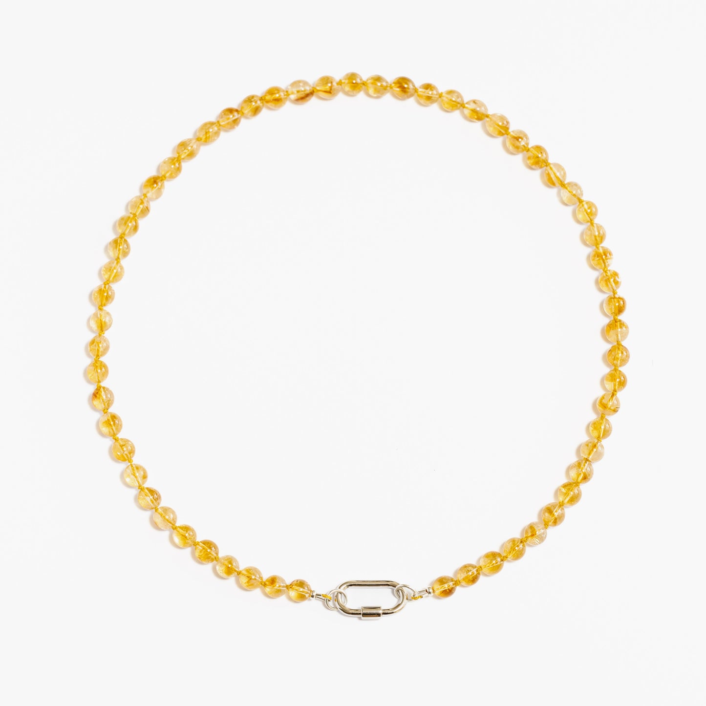 Collar de Topacio citrino + Broche lock plata