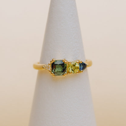 Anillo Multipiedras Verde OA