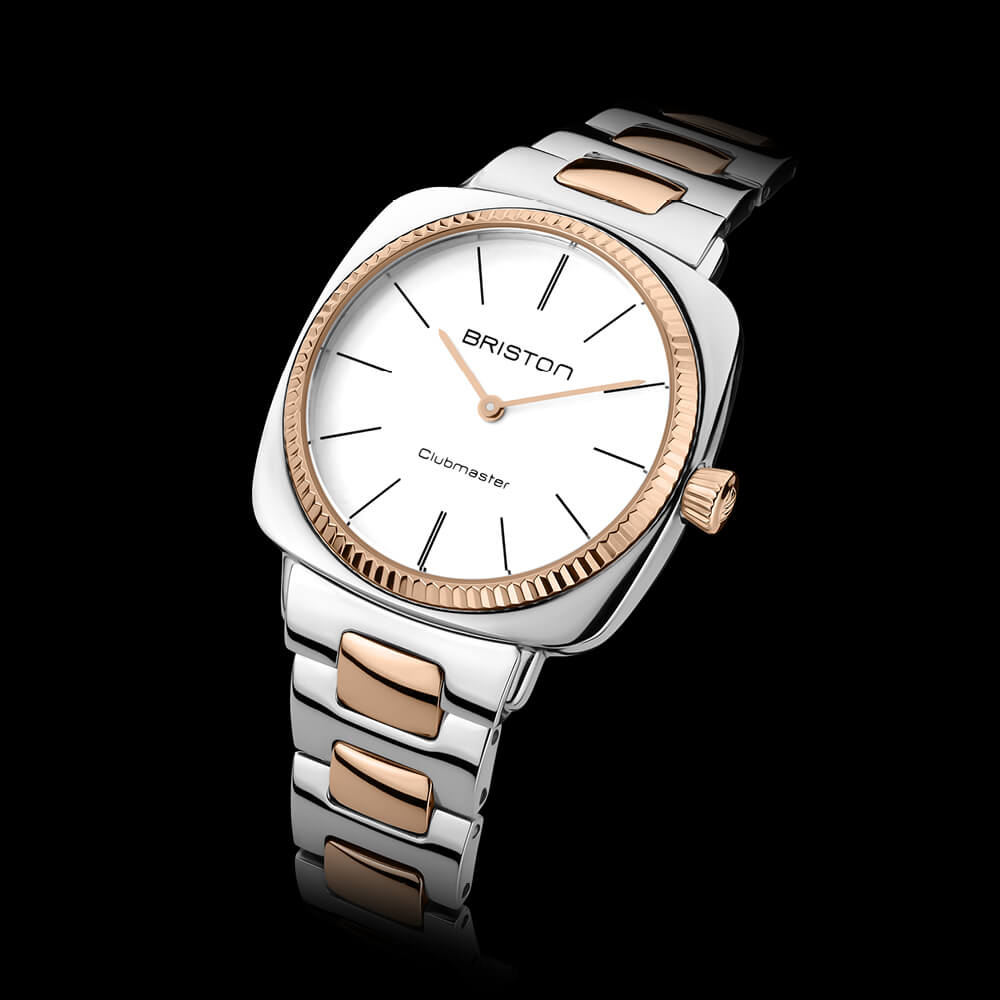 Clubmaster Elegant Acero Gold - Blanco