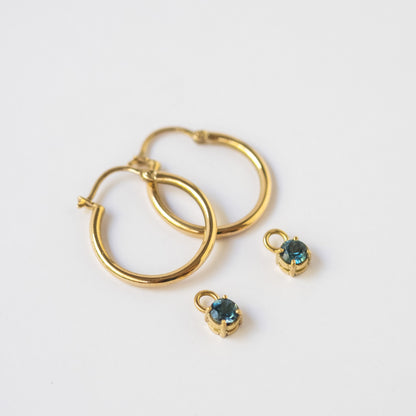 Hoop OA + Charm Topacio London Blue