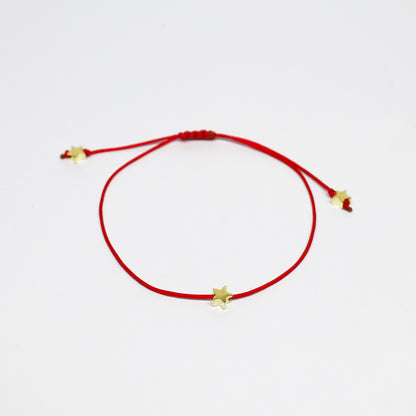 Pulsera Hilo Rojo Mini Estrellas OA