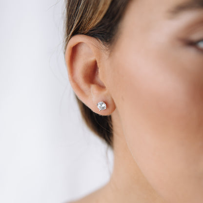 Ear Jackets plata + Circones Blancos