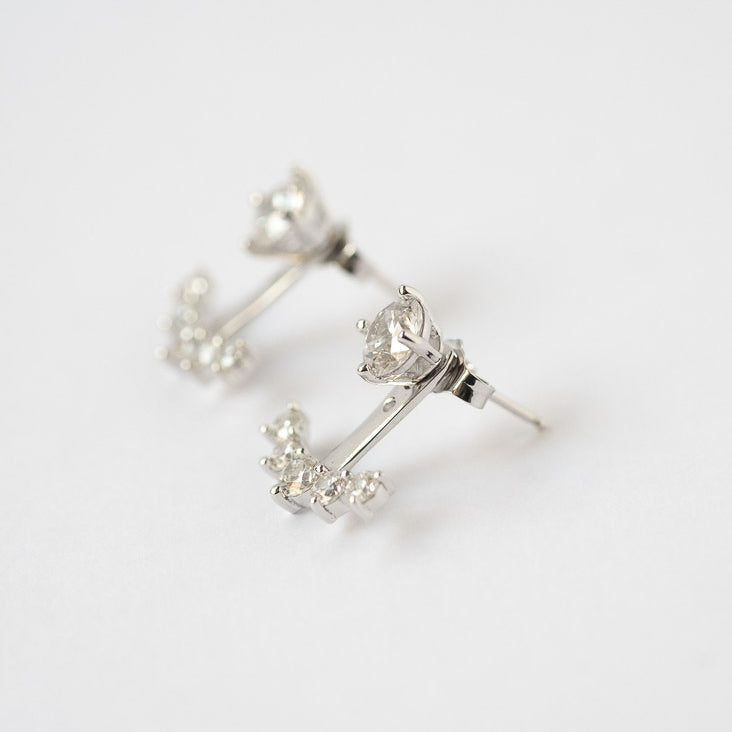 Ear Jackets plata + Circones Blancos