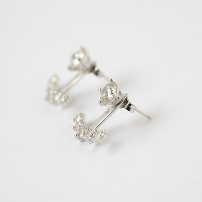 Ear Jackets plata + Circones Blancos