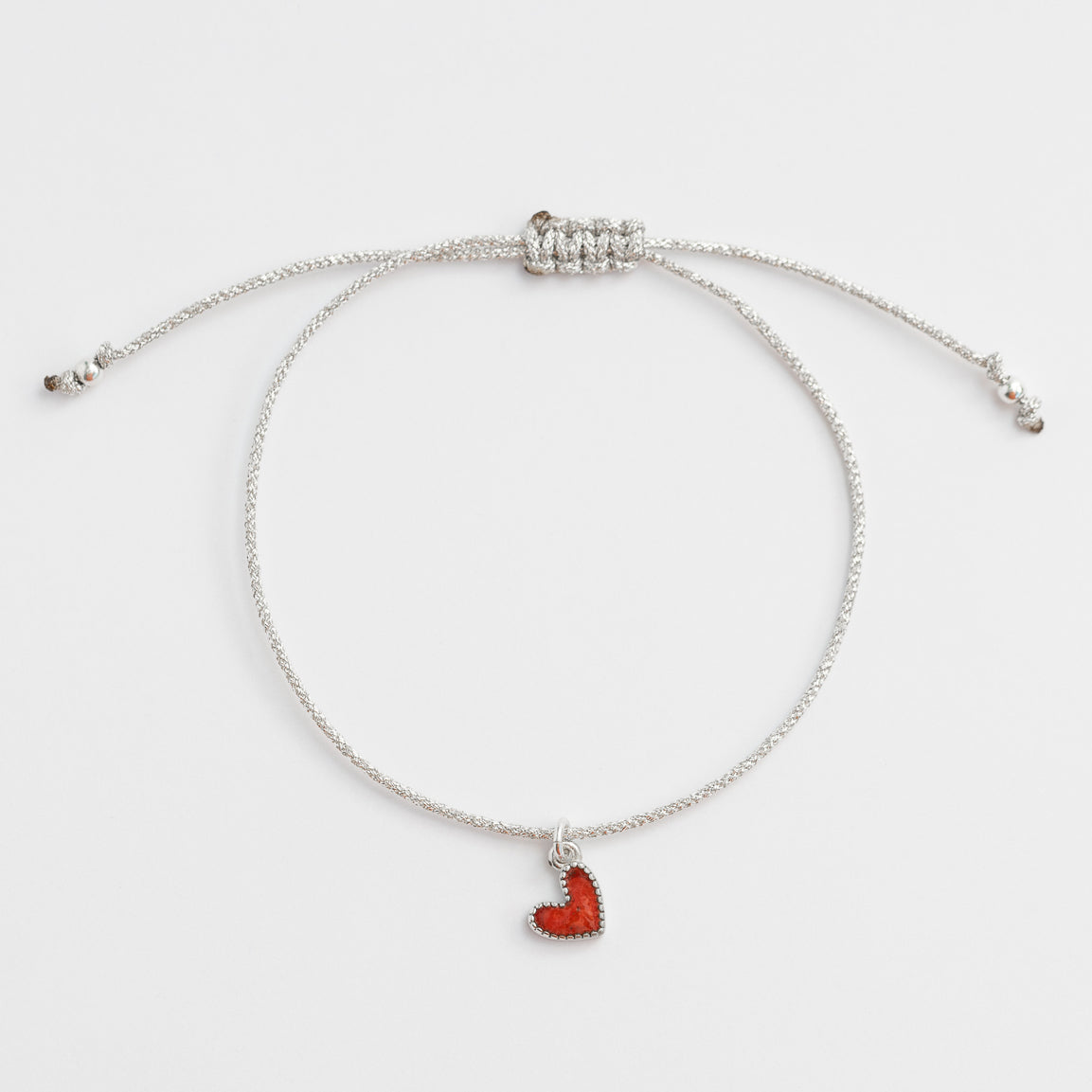 Pulsera Corazón Esmaltado plata