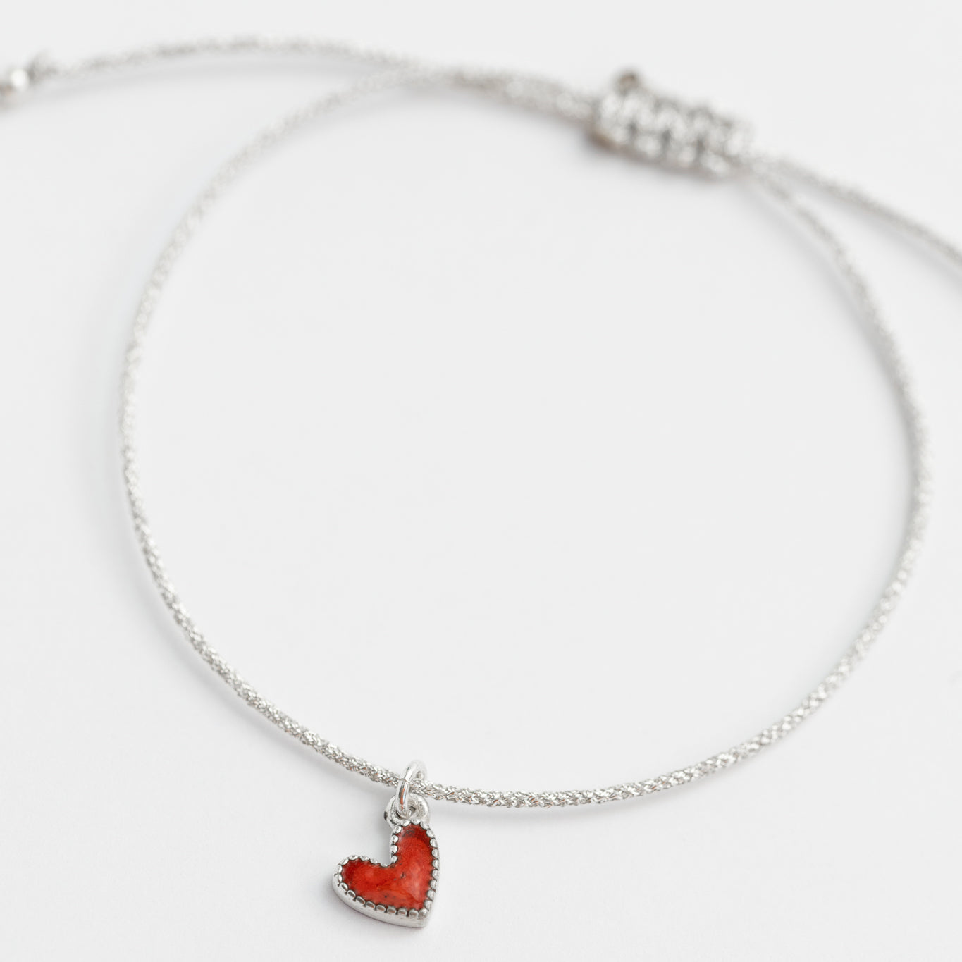 Pulsera Corazón Esmaltado plata