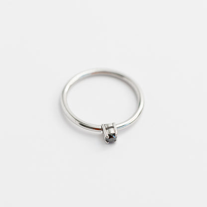 Anillo Mini Solitario 0.08ct N PT